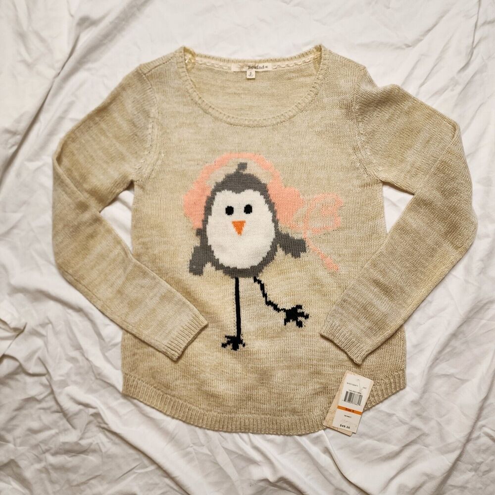 Rewind Birdie With Headphones Sweater Small NWT